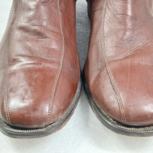 Florsheim Brown Leather Zip-Up Ankle Dress Boots Mens 11 Vintage Good Cond - Picture 5 of 16